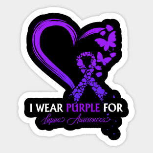 I Wear Purple For Lupus Awareness Survivor Warrior Sticker